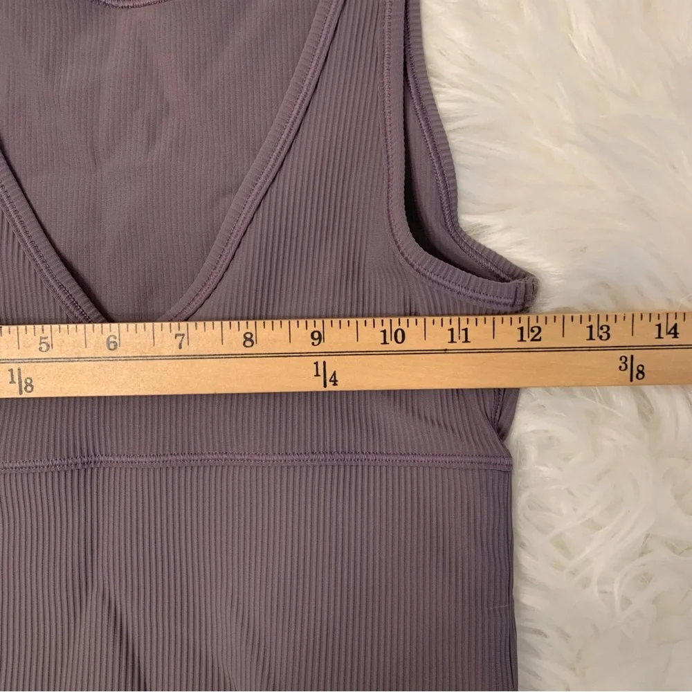 Lululemon Power Pivot Tank Top *Rib Dusky Lavender Purple Gray Reversible Sz 2